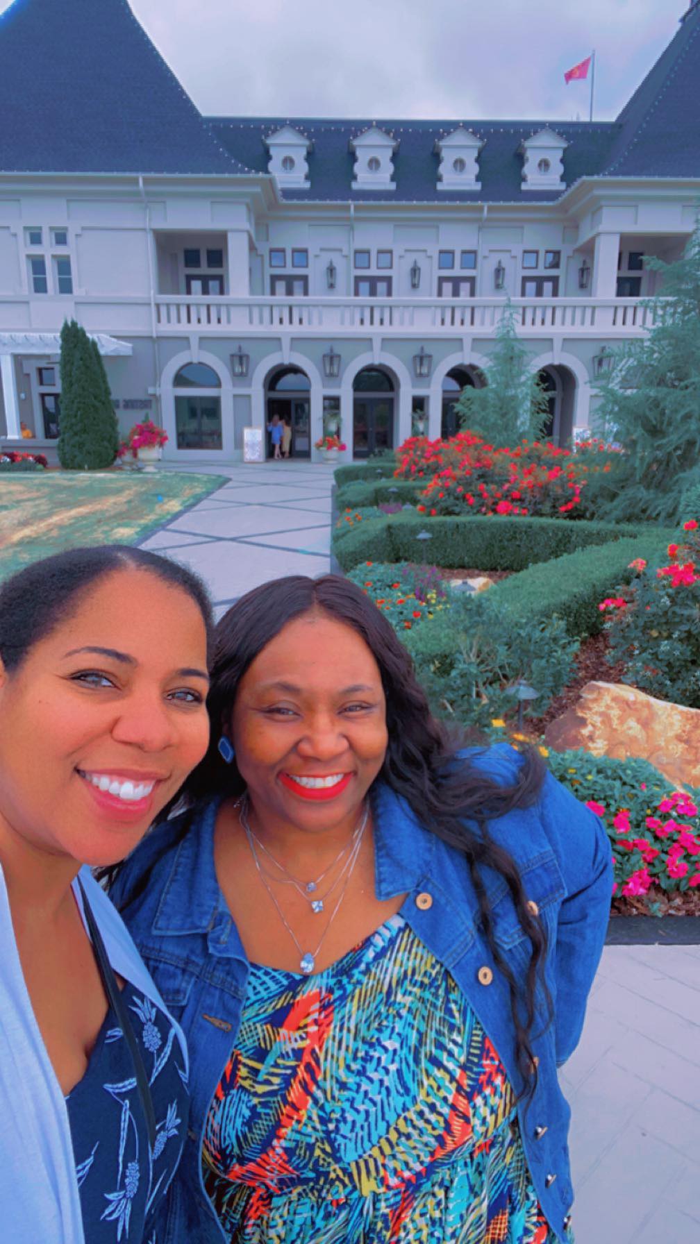 Another angle of Sheena and friend at the Chateau Elan Winery